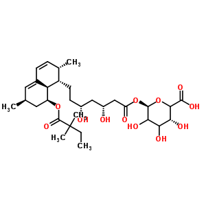 1-O-[(3r,5r)-7-{(1s,2s,6r,8s,8ar)-8-[(2,2-dimethylbutanoyl)oxy]-2,6-dimethyl-1,2,6,7,8,8a-hexahydro-1-naphthalenyl}-3,5-dihydroxyheptanoyl]-beta-l-glycero-hexopyranuronic acid Structure,463962-56-3Structure