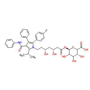 1-O-{(3r,5r)-7-[2-(4-fluorophenyl)-5-isopropyl-3-phenyl-4-(phenylcarbamoyl)-1h-pyrrol-1-yl]-3,5-dihydroxyheptanoyl}-beta-l-glycero-hexopyranuronic acid Structure,463962-58-5Structure