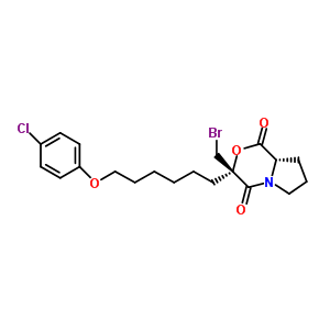 3-Bromomethyl-3-[6-(4-chlorophenoxyl)-hexyl]-tetrahydropyrrolo[2,1-c]
[1,4]oxazine-1,4-dione Structure,467235-26-3Structure