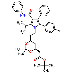 (4S,6s)-6-[2-[2-(4-fluorophenyl)-5-(1-methylethyl)-3-phenyl-4-[(phenylamino)carbonyl]-1h-pyrrol-1-yl]ethyl]-2,2-dimethyl-1,3-dioxane-4-acetic acid 1,1-dimethylethyl ester Structure,472967-95-6Structure