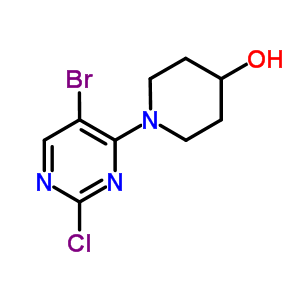 1-(5-Bromo-2-chloropyrimidin-4-yl)piperidin-4-ol Structure,477593-22-9Structure