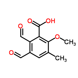 Benzoic acid,2,3-diformyl-6-methoxy-5-methyl- Structure,478-05-7Structure