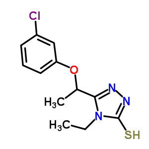 5-[1-(3-Chlorophenoxy)ethyl]-4-ethyl-4H-1,2,4-triazole-3-thiol Structure,478686-86-1Structure