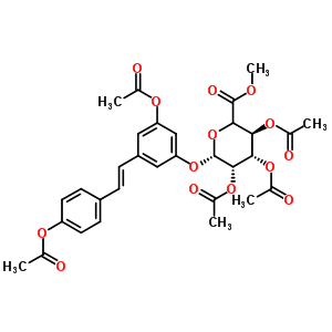 trans Resveratrol Penta-O-acetyl-3-beta-D-glucuronide Methyl Ester Structure,490028-22-3Structure