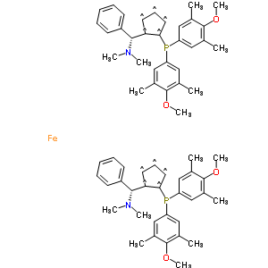 494227-37-1  (Alphar,alphar)-1,1’-bis[alpha-(dimethylamino)benzyl]-(s,s)-2,2’-bis[bis(4-methoxy-3,5-dimethylphenyl)phosphino]ferrocene Structure,494227-37-1Structure