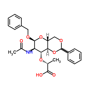 2-[[7-(Acetylamino)-6-(benzyloxy)-2-phenylperhydropyrano[3,2-d][1,3]dioxin-8-yl]oxy]propanoic acid Structure,499104-69-7Structure