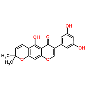 5-Hydroxy-3-(2,4-dihydroxyphenyl)-8,8-dimethyl-4h,8h-benzo[1,2-b:5,4-b’]dipyran-4-one Structure,50277-02-6Structure