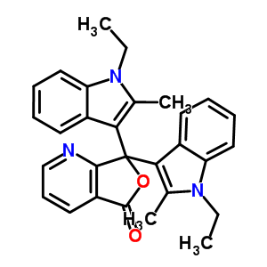 3,3-Bis(1-ethyl-2-methyl-1h-indol-3-yl)-4-azaphthalide Structure,50293-29-3Structure