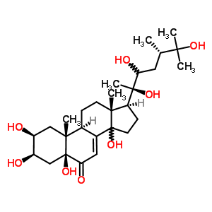 (22R,24r)-2beta,3beta,5,14,20,22,25-heptahydroxy-5beta-ergost-7-en-6-one Structure,50299-45-1Structure