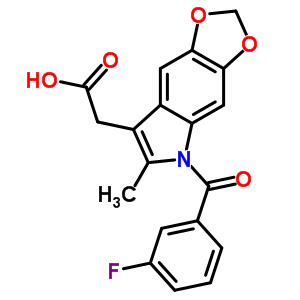 5-(3-Fluorobenzoyl)-6-methyl-5h-1,3-dioxolo[4,5-f]indole-7-acetic acid Structure,50331-98-1Structure