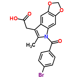 5-(4-Bromobenzoyl)-6-methyl-5h-1,3-dioxolo[4,5-f]indole-7-acetic acid Structure,50332-01-9Structure