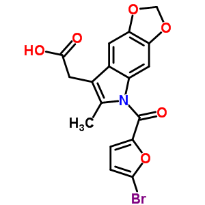 5-(5-Bromo-2-furoyl)-6-methyl-5h-1,3-dioxolo[4,5-f]indole-7-acetic acid Structure,50332-07-5Structure