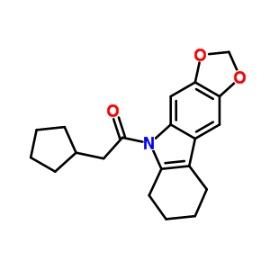 5-(Cyclopentylacetyl)-6,7,8,9-tetrahydro-5h-1,3-dioxolo[4,5-b]carbazole Structure,50332-28-0Structure