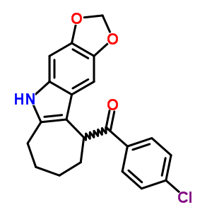 5,6,7,8,9,10-Hexahydro-5-(p-chlorobenzoyl)cyclohepta[b]-1,3-dioxolo[4,5-f]indole Structure,50332-31-5Structure