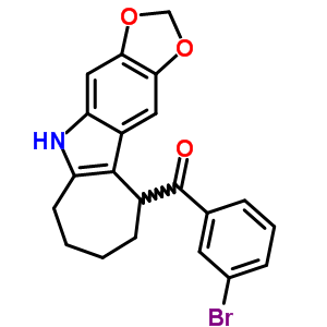 5,6,7,8,9,10-Hexahydro-5-(m-bromobenzoyl)cyclohepta[b]-1,3-dioxolo[4,5-f]indole Structure,50332-34-8Structure