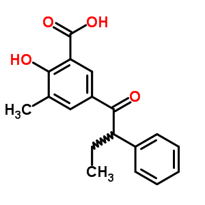 2-Hydroxy-3-methyl-5-(2-phenylbutyryl)benzoic acid Structure,50439-07-1Structure