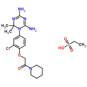 2-[2-Chloro-4-(4,6-diamino-2,2-dimethyl-1,3,5-triazin-1-yl)phenoxy]-1-(1-piperidyl)ethanone Structure,50507-93-2Structure