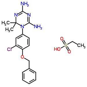 1-(3-Chloro-4-phenylmethoxy-phenyl)-6,6-dimethyl-1,3,5-triazine-2,4-diamine Structure,50508-20-8Structure