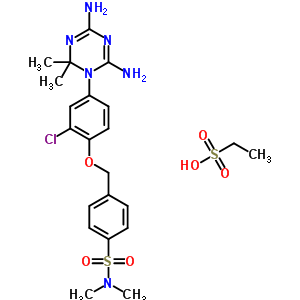 4-[[2-Chloro-4-(4,6-diamino-2,2-dimethyl-1,3,5-triazin-1-yl)phenoxy]methyl]-n,n-dimethyl-benzenesulfonamide Structure,50508-21-9Structure