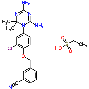 3-[[2-Chloro-4-(4,6-diamino-2,2-dimethyl-1,3,5-triazin-1-yl)phenoxy]methyl]benzonitrile Structure,50508-22-0Structure