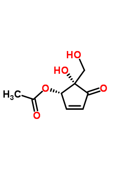 (4S,5s)-4-acetoxy-5-hydroxy-5-hydroxymethyl-2-cyclopenten-1-one Structure,50655-21-5Structure