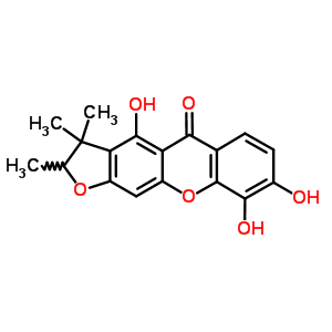 (+)-2,3-Dihydro-4,8,9-trihydroxy-2,3,3-trimethyl-5h-furo[3,2-b]xanthen-5-one Structure,50906-63-3Structure