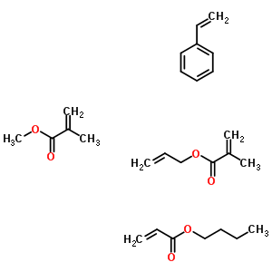 2-Methyl-2-propenoic acid methyl ester polymer with butyl 2-propenoate, ethenylbenzene and 2-propenyl 2-methyl-2-propenoate Structure,51252-07-4Structure