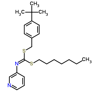 S-(4-(1,1-dimethylethyl)phenyl)methyl s-heptyl 3-pyridinylcarbonimidodithioate Structure,51308-60-2Structure