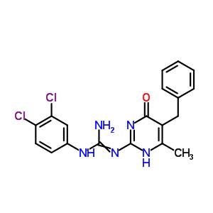 Guanidine,n-(3,4-dichlorophenyl)-n-[1,6-dihydro-4-methyl-6-oxo-5-(phenylmethyl)-2-pyrimidinyl]- Structure,51388-22-8Structure