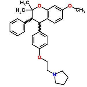 1-[2-[4-(2,2-Dimethyl-7-methoxy-3-phenylchroman-4-yl)phenoxy]ethyl ]pyrrolidine Structure,51423-20-2Structure