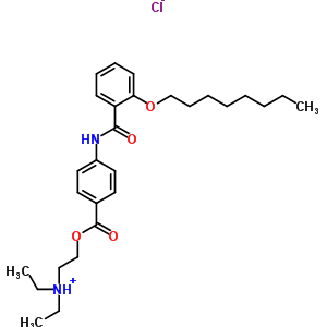 Procaine related compound hcl (diethyl (2-hydroxyethyl)-amino-p-[o-(octyloxy)benzamido]benzoate hydrochloride) Structure,51444-52-1Structure