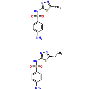 4-Amino-n-(5-ethyl-1,3,4-thiadiazol-2-yl)benzenesulfonamide mixt. with 4-amino-n-(5-methyl-1,3,4-thiadiazol-2-yl)benzenesulfonamide Structure,51484-73-2Structure