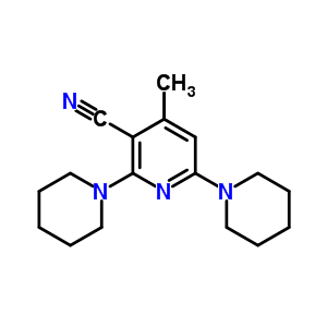 4-Methyl-2,6-bis(1-piperidyl)pyridine-3-carbonitrile Structure,51560-96-4Structure