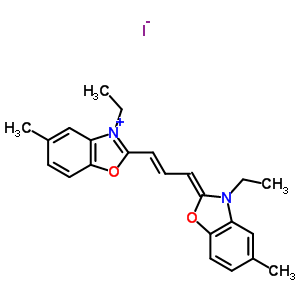 (2Z)-3-ethyl-2-[(e)-3-(3-ethyl-5-methyl-benzooxazol-2-yl)prop-2-enylidene]-5-methyl-benzooxazole iodide Structure,52078-67-8Structure