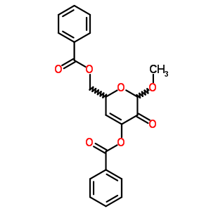 2H-pyran-3(6h)-one,4-(benzoyloxy)-6-[(benzoyloxy)methyl]-2-methoxy-, (2r-cis)-(9ci) Structure,52152-86-0Structure