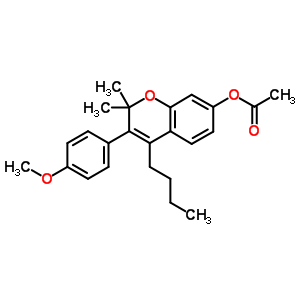 2H-1-benzopyran-7-ol,4-butyl-3-(4-methoxyphenyl)-2,2-dimethyl-, 7-acetate Structure,5218-95-1Structure