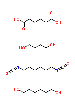 Hexanedioic acid, polymer with 1,4-butanediol, 1,6-diisocyanatohexane and 1,6-hexanediol Structure,52270-22-1Structure