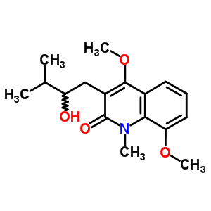 2(1H)-quinolinone,3-(2-hydroxy-3-methylbutyl)-4,8-dimethoxy-1-methyl- Structure,52306-35-1Structure