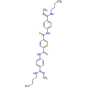 N,n-bis[4-(n-butyl-n-methyl-carbamimidoyl)phenyl]benzene-1,4-dicarboxamide Structure,5295-51-2Structure