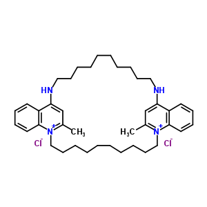 39,42-Dimethyl-20,31-diaza-1,12-diazoniapentacyclo[30.6.2.2<sup>12,19</sup>.0<sup>13,18</sup>.0<sup>33,38</sup>]dotetraconta-1(39),12(42),13(18),14,16,19(41),32(40),33(38),34,36-decaene dichloride Structure,52951-36-7Structure