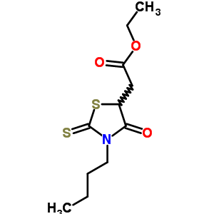 5-Thiazolidineaceticacid, 3-butyl-4-oxo-2-thioxo-, ethyl ester Structure,5316-40-5Structure