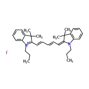 2-[(1E,3e)-5-(3,3-dimethyl-1-propyl-1,3-dihydro-2h-indol-2-ylidene)-1,3-pentadienyl]-3,3-dimethyl-1-propyl-3h-indolium iodide Structure,53213-98-2Structure