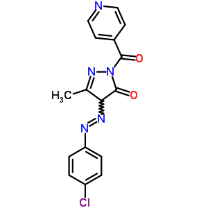 4-(4-Chlorophenyl)diazenyl-5-methyl-2-(pyridine-4-carbonyl)-4h-pyrazol-3-one Structure,53306-90-4Structure