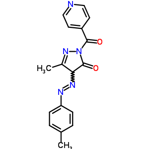 5-Methyl-4-(4-methylphenyl)diazenyl-2-(pyridine-4-carbonyl)-4h-pyrazol-3-one Structure,53306-99-3Structure