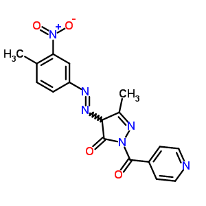 5-Methyl-4-(4-methyl-3-nitro-phenyl)diazenyl-2-(pyridine-4-carbonyl)-4h-pyrazol-3-one Structure,53307-00-9Structure