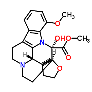 (3S,16s)-17alpha,21-epoxy-14,15-dihydro-14alpha-hydroxy-12-methoxyeburnamenine-14-carboxylic acid methyl ester Structure,53492-09-4Structure