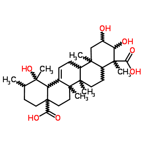 (4R)-2alpha,3beta,19alpha-trihydroxyurs-12-ene-23,28-dioic acid Structure,53527-49-4Structure