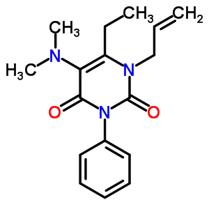 1-Allyl-5-(dimethylamino)-6-ethyl-3-phenyluracil Structure,53727-43-8Structure