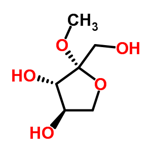 (2R,3s,4r)-2-(hydroxymethyl)-2-methoxy-oxolane-3,4-diol Structure,53756-32-4Structure