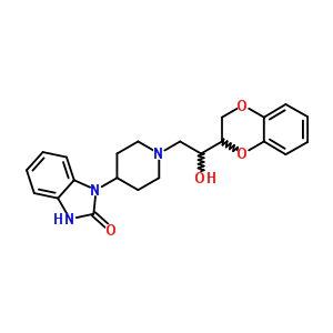 1-[1-[2-(7,10-Dioxabicyclo[4.4.0]deca-1,3,5-trien-9-yl)-2-hydroxy-ethyl]-4-piperidyl]-3h-benzoimidazol-2-one Structure,53786-06-4Structure